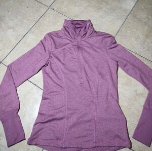 Mondetta Womens 1/4 Zip Purple Yoga Sweater
